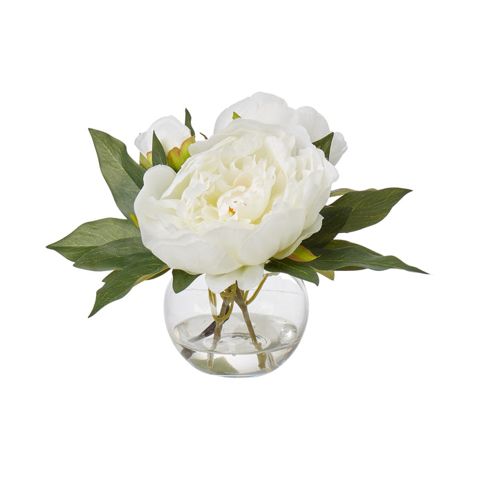 Rogue Peony - Sphere Vase White