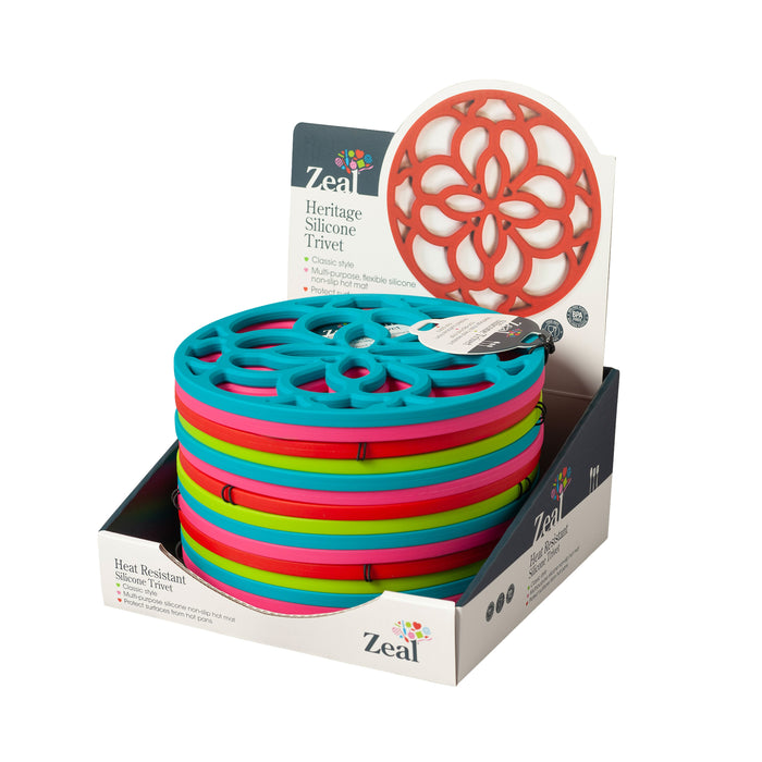 Zeal Silicone Circular Trivet 4pcs Set Assorted