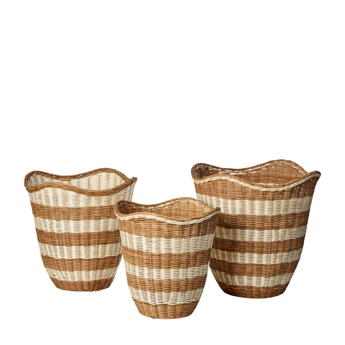 Amalfi Watego Basket 3pcs Set White & Natural