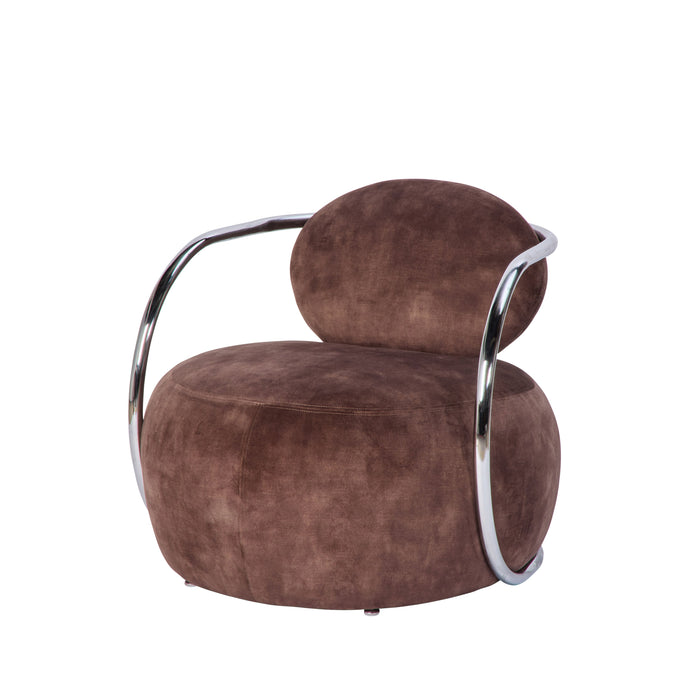 Grand Designs Jex Armchair Antique Brown & Brushed Chrome