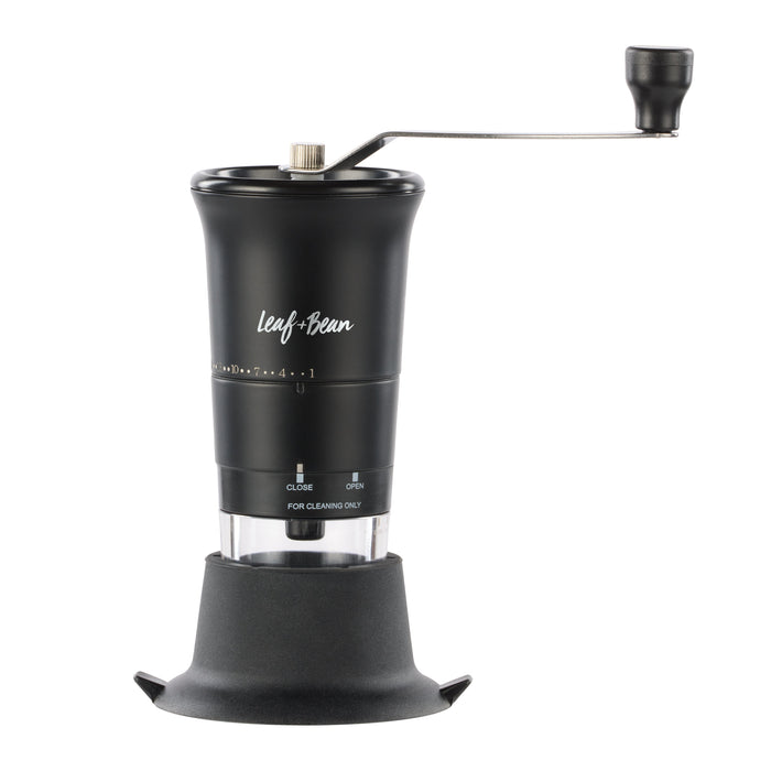 Leaf & Bean One Hand Smart Coffee Grinder Black & Clear