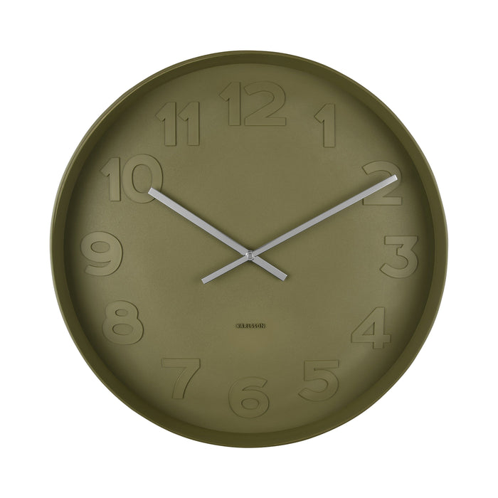 Karlsson Mr Green Wall Clock Moss Green 51x51x7cm