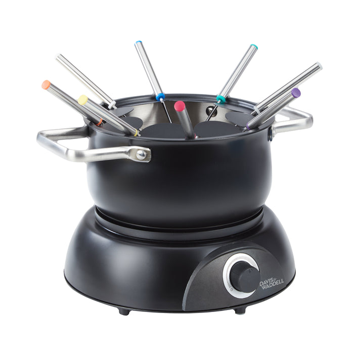 Davis & Waddell Electric Fondue 11pcs Set Matte Black