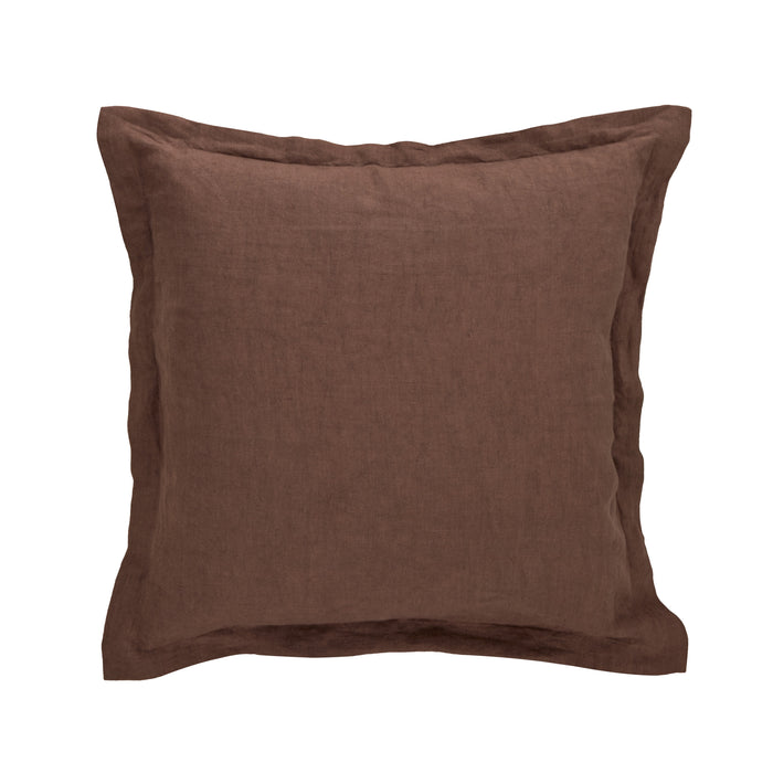 Amalfi Cove Linen Cushion Chocolate
