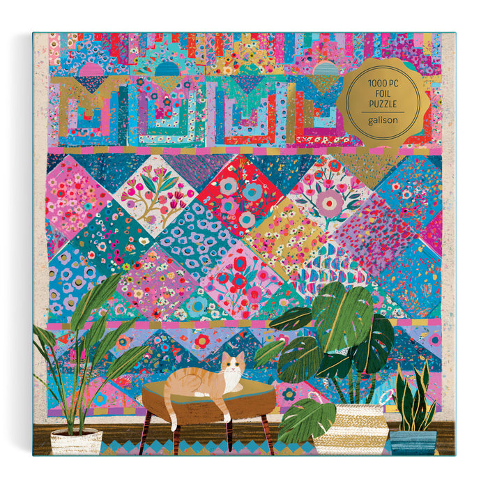 Galison Victoria Ball Quilter's Corner Foil Puzzle 1000pcs Multi-Coloured