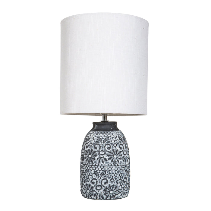 Amalfi Fleur Table Lamp Grey & White