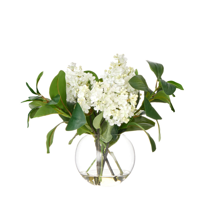Rogue Lilac Garden Mix Sphere Vase White & Green