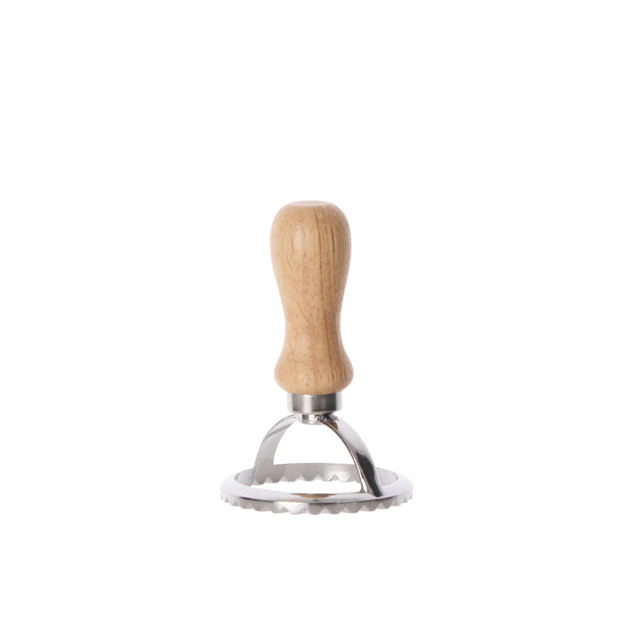 Davis & Waddell Ravioli Round Cutter Silver & Beechwood