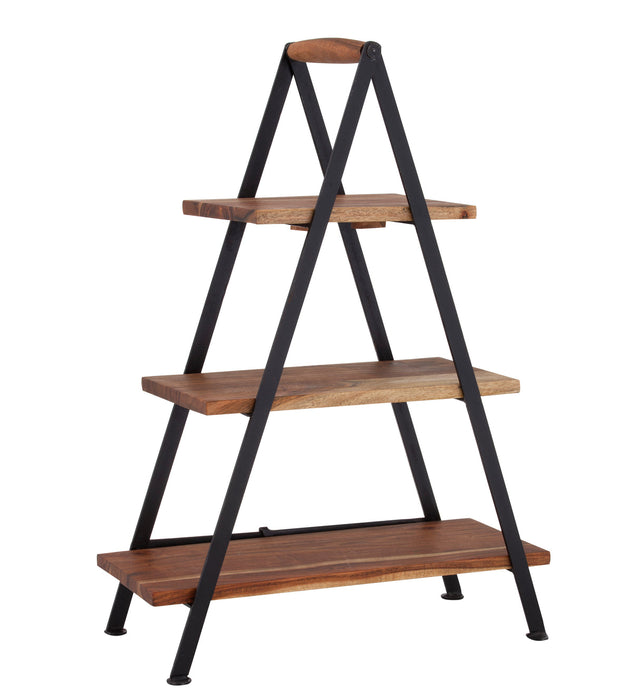 Davis & Waddell Fine Foods Three Tier Serving Stand Natural & Black