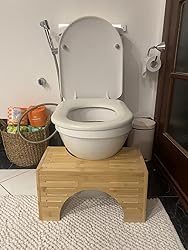 Premium Bamboo Toilet Stool – Foldable Toilet Step for Adults & Kids | Non-Slip, Ergonomic Bathroom Footstool for Improved Bowel Health & Posture | Eco-Friendly & Compact Design