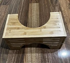 Premium Bamboo Toilet Stool – Foldable Toilet Step for Adults & Kids | Non-Slip, Ergonomic Bathroom Footstool for Improved Bowel Health & Posture | Eco-Friendly & Compact Design
