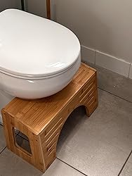Premium Bamboo Toilet Stool – Foldable Toilet Step for Adults & Kids | Non-Slip, Ergonomic Bathroom Footstool for Improved Bowel Health & Posture | Eco-Friendly & Compact Design