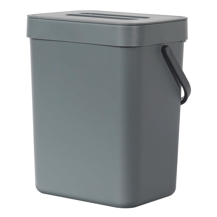 EKO Puro Mini Wall-Mounted Kitchen Trash Can with Lid, Food Waste Caddy, 5L