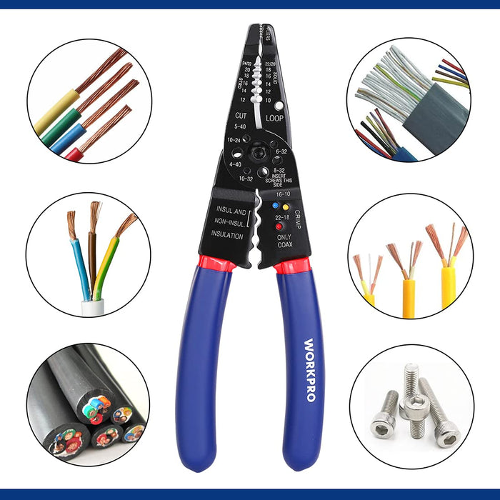 Workpro 200mm Long Nose Multi-Purpose Wire Stripper WP291003