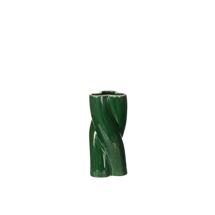 Emporium Rory Twist Vase Deep Green