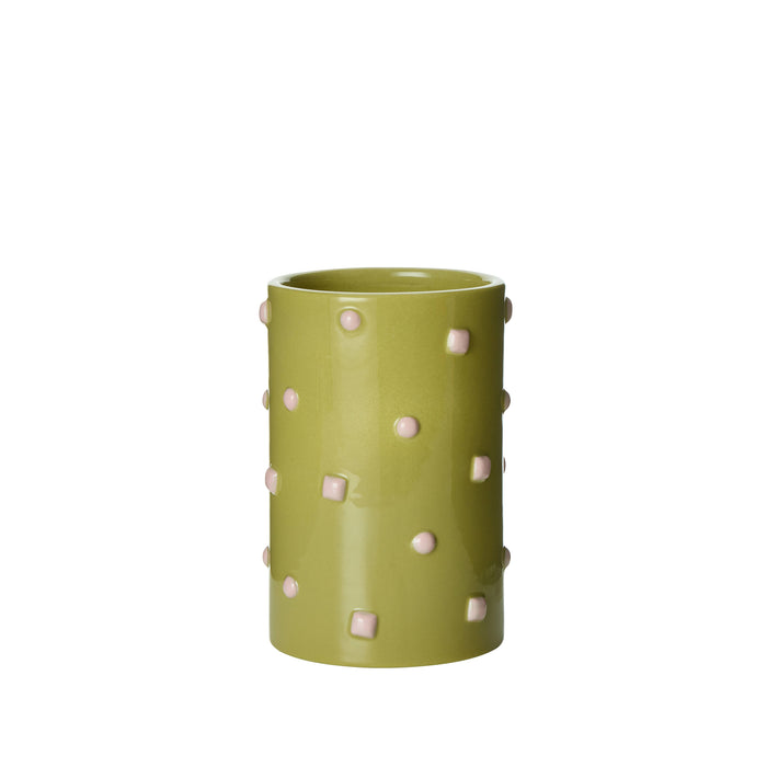 Emporium Bejeweled Vase Green & Pink