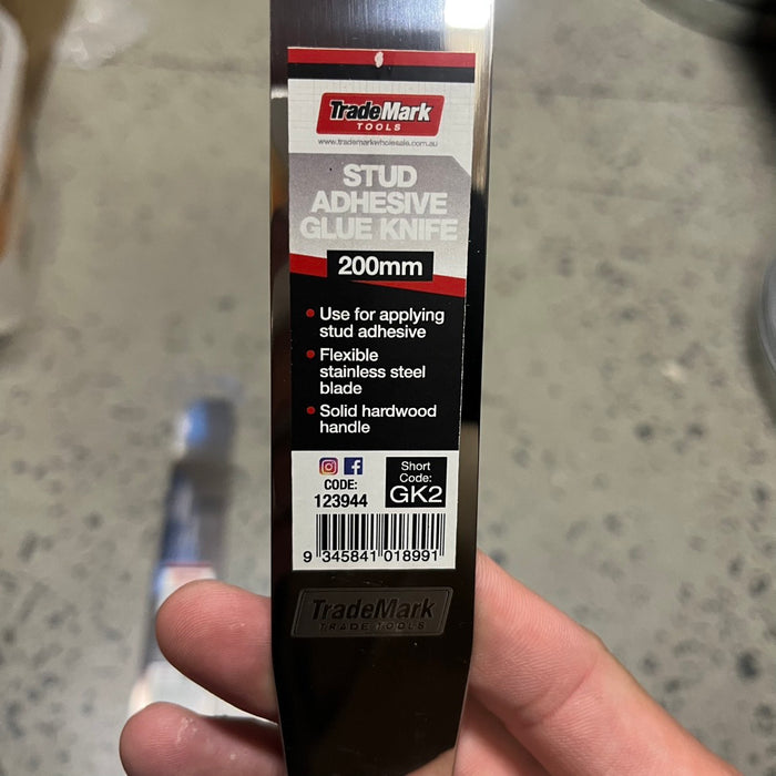 Trademark Wallboard Glue Knife 200mm Stainless Steel Square Edge Blade