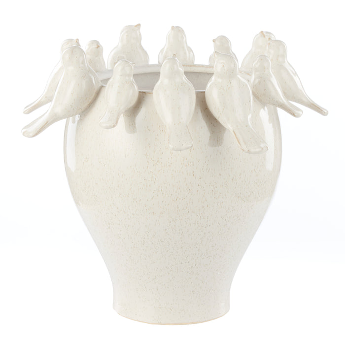 Society Home Rosemary Ceramic Bird Vase Medium Off White