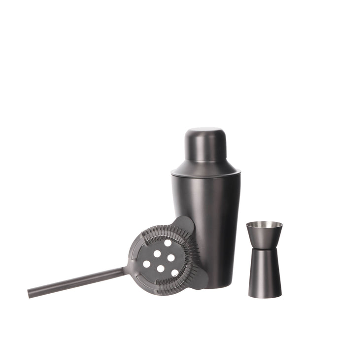 Davis & Waddell 3pcs Bar Set Black & Silver
