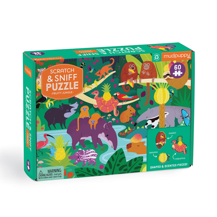 Mudpuppy Fruity Jungle Scratch and Sniff Puzzle - 60pc Multi-Coloured
