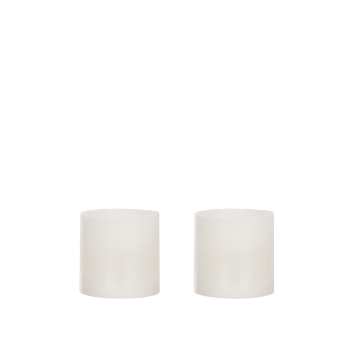 Emporium Small Pillar LED Candles 2pcs Set White