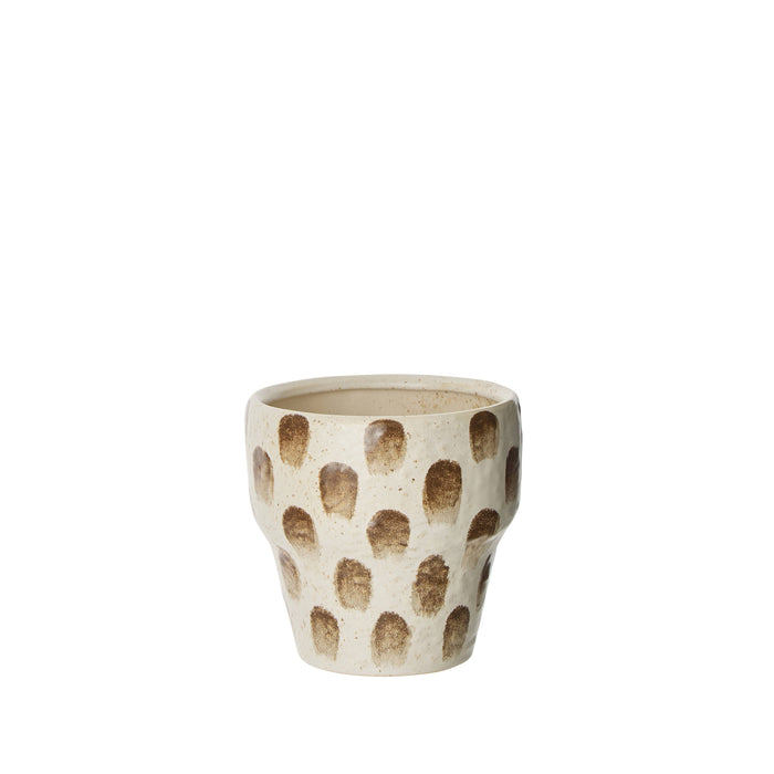 Amalfi Soren Dab Vase White & Brown