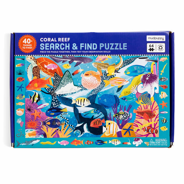 Mudpuppy Coral Reef Search & Find Puzzle - 64pcs Multi-Coloured