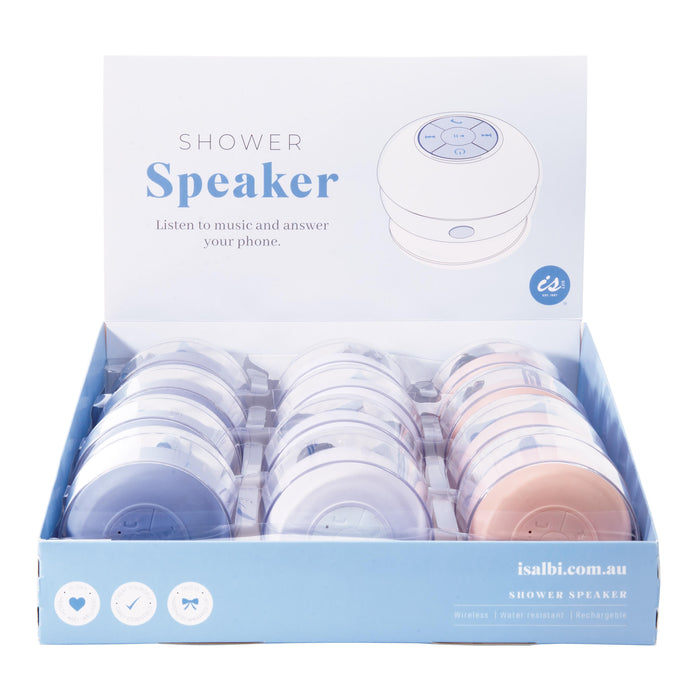 isGift Wireless Shower Speaker Pastels CDU 12pcs/ 3 Assorted
