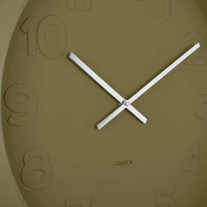 Karlsson Mr Green Wall Clock Moss Green 38x38x6cm