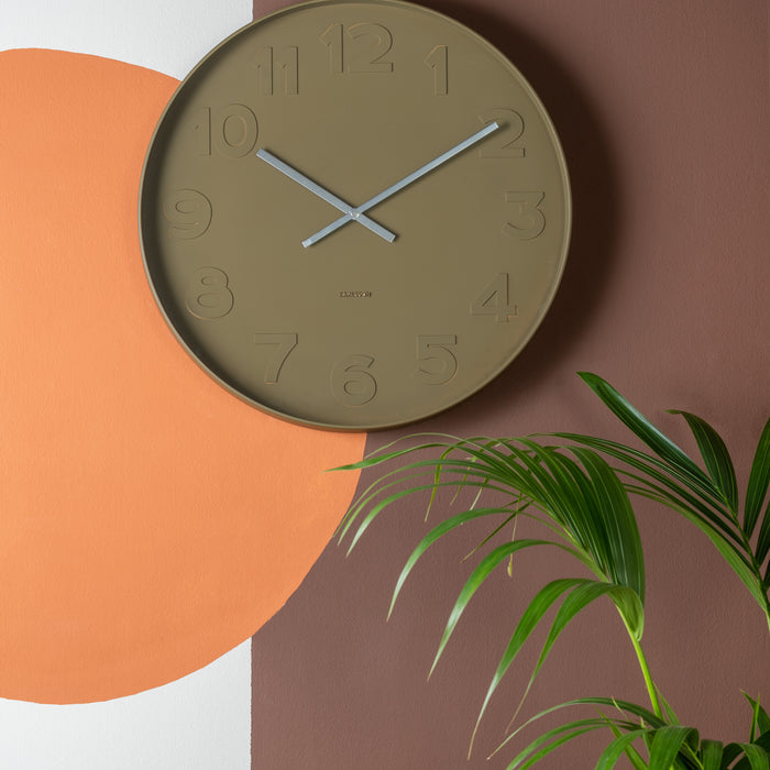 Karlsson Mr Green Wall Clock Moss Green 38x38x6cm