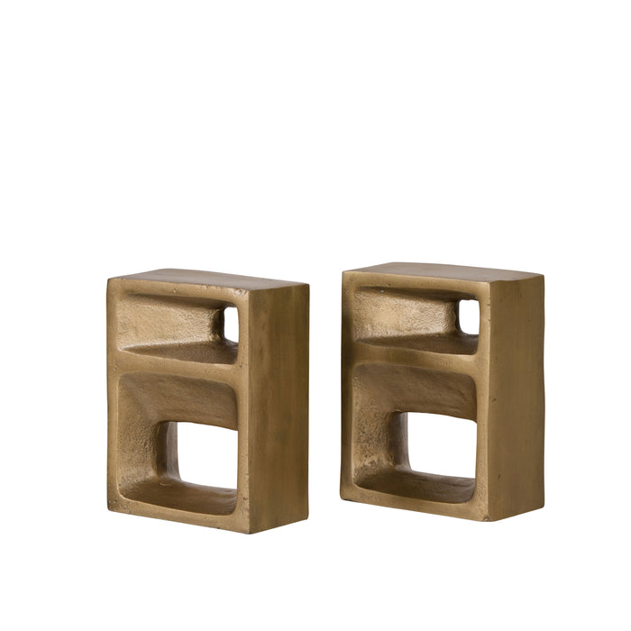 Grand Designs Cubis Bookends 2pcs Set Gold