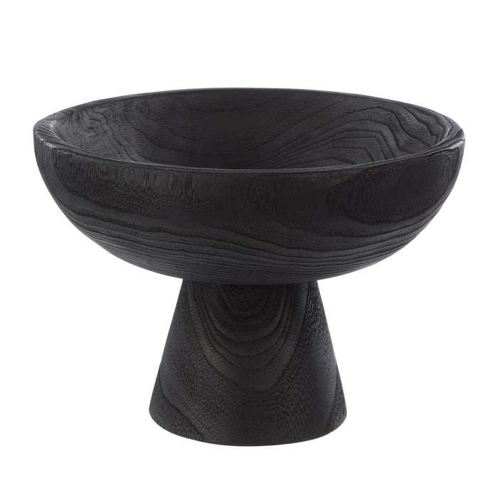 Amalfi Picton Footed Timber Bowl Black