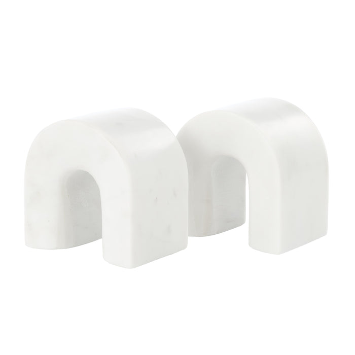 Amalfi Boyd Marble Bookend 2pcs Set White