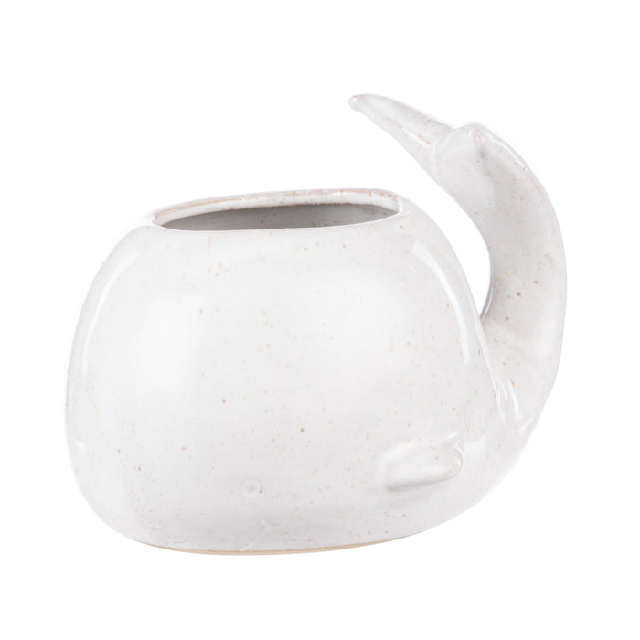 Emporium Whale Pot Reactive White