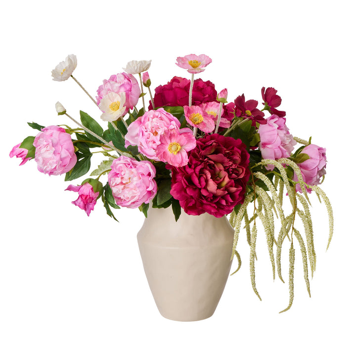 Rogue Peony Poppy Mix - Alani Vase Pink & Purple