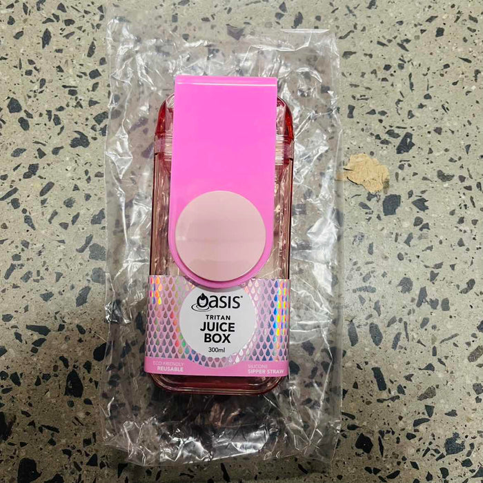Oasis Kid's Tritan Juice Box W/Straw 300Ml - Pink