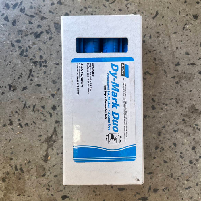 Dy-Mark Duo Ink Marker Blue (Box of 12)