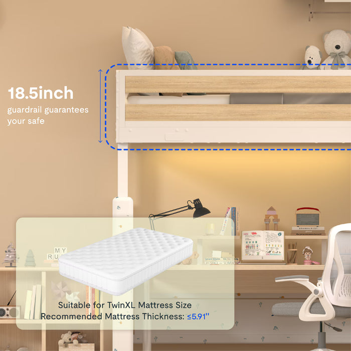 Flexispot Bunk Bed Adjustable Height Loft Bed - Modern Design & Versatile Functionality