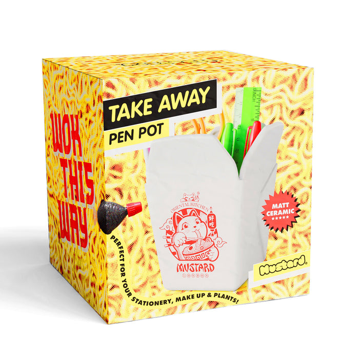 Mustard Takeaway Pen Pot Multi-Coloured