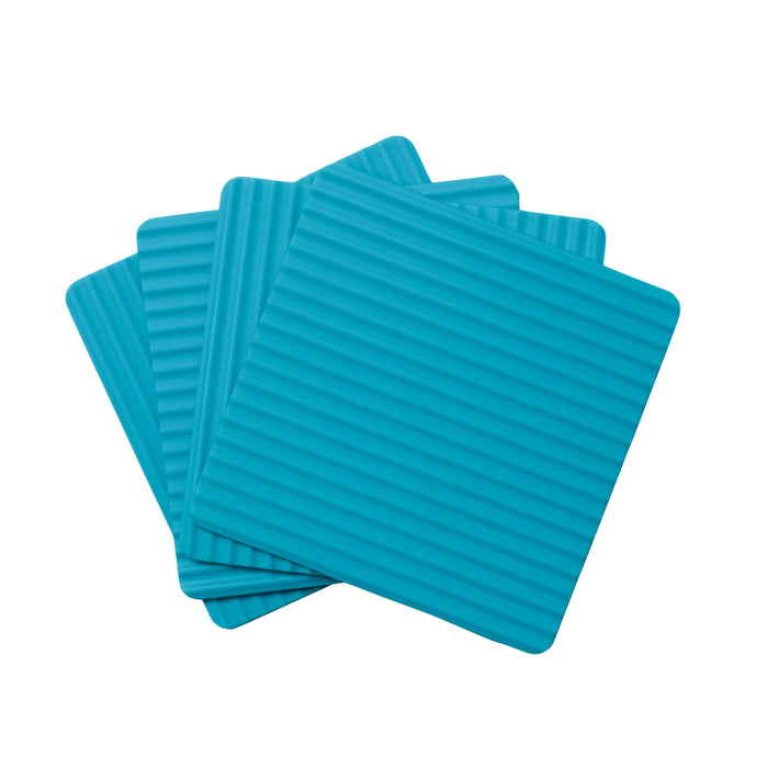 Zeal Silicone Square Coasters Set of 4 Aqua