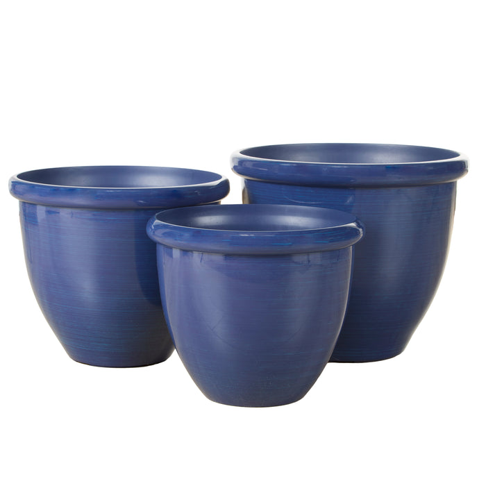 Rogue Milan Glaze Look Planter 3pcs Set Blue