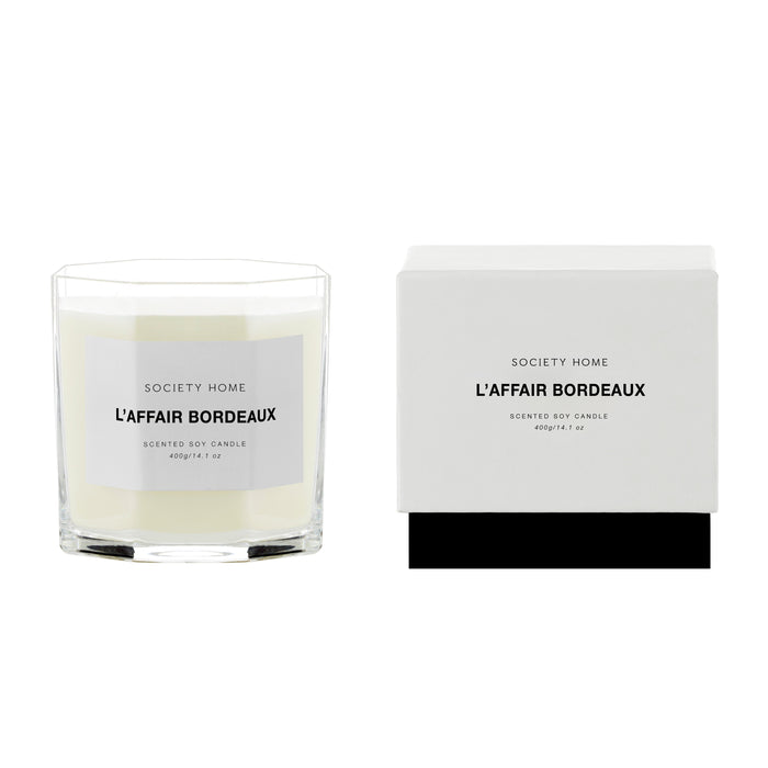 Society Home L'Affair Bordeaux Scented Soy Candle 400g White