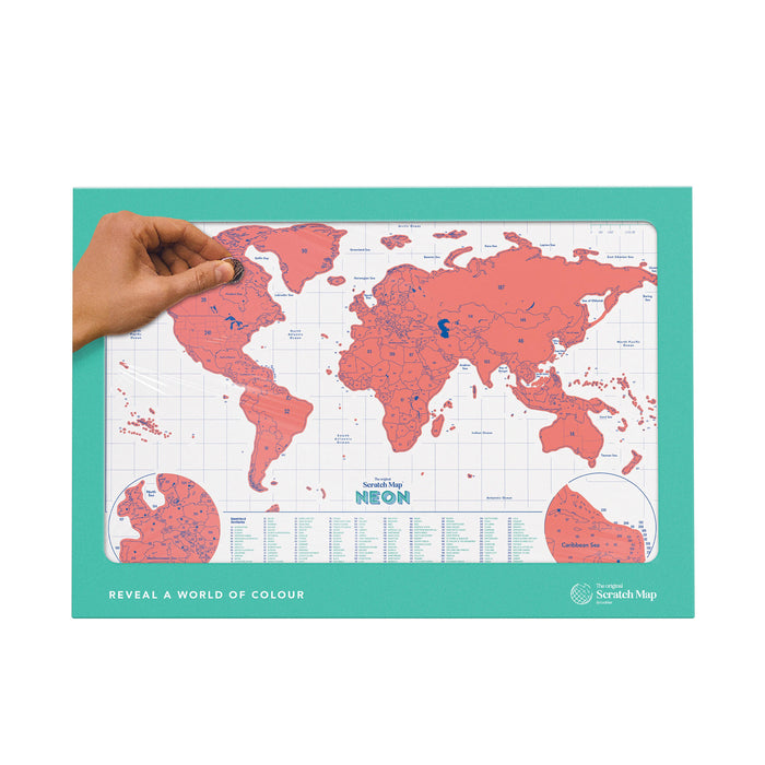 Luckies Scratch Map Neon - Coral Multi-Coloured