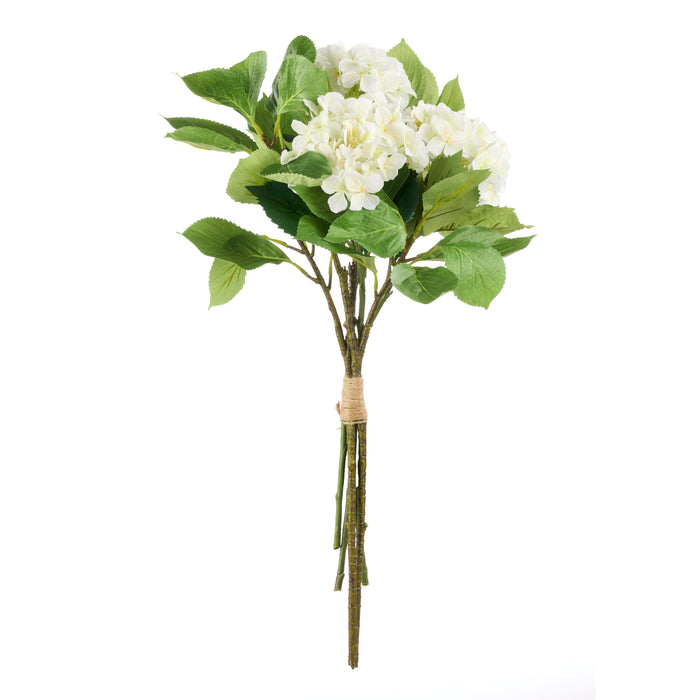 Rogue Hydrangea Vivid Leaf Bouquet White
