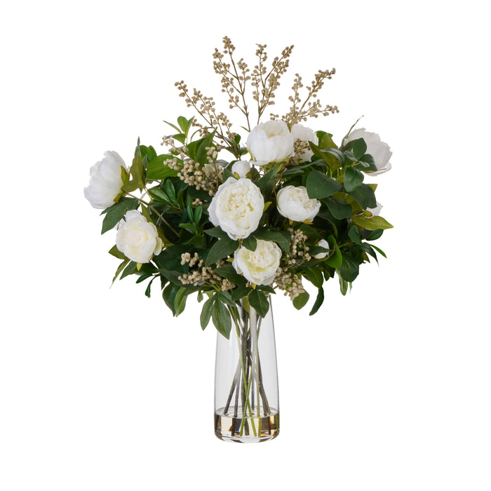 Rogue Peony Lush Leaf - Alana White & Green