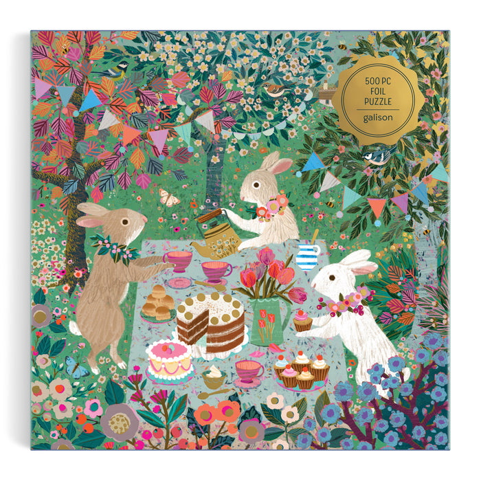 Galison Victoria Ball Spring Tea Party Foil Puzzle - 500pcs Multi-Coloured
