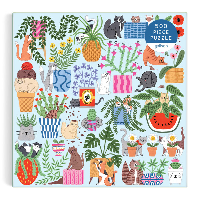 Galison Cats in the Houseplants Puzzle - 500pc Multi-Coloured