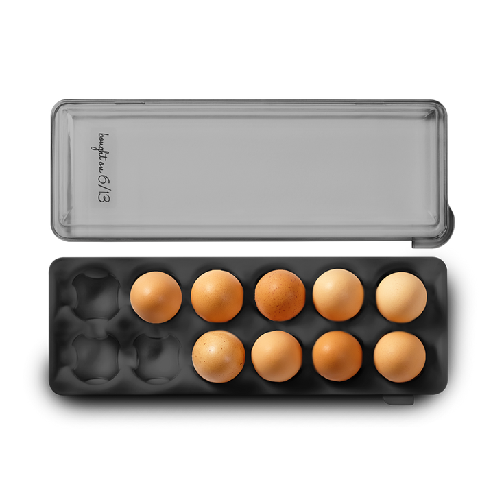 EGG HOLDER W/SNAP-ON LID 34.3 X 12.7 X 7.6CM CARBON