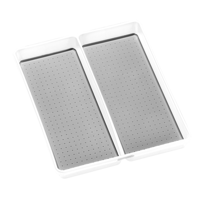 LARGE 2 COMPARTMENT UTENSIL TRAY 40.5 X 32.8 X 4.7CM WHITE
