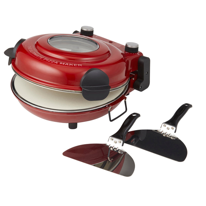 MasterPro The Ultimate Pizza Oven with Window Red & Stainless Steel